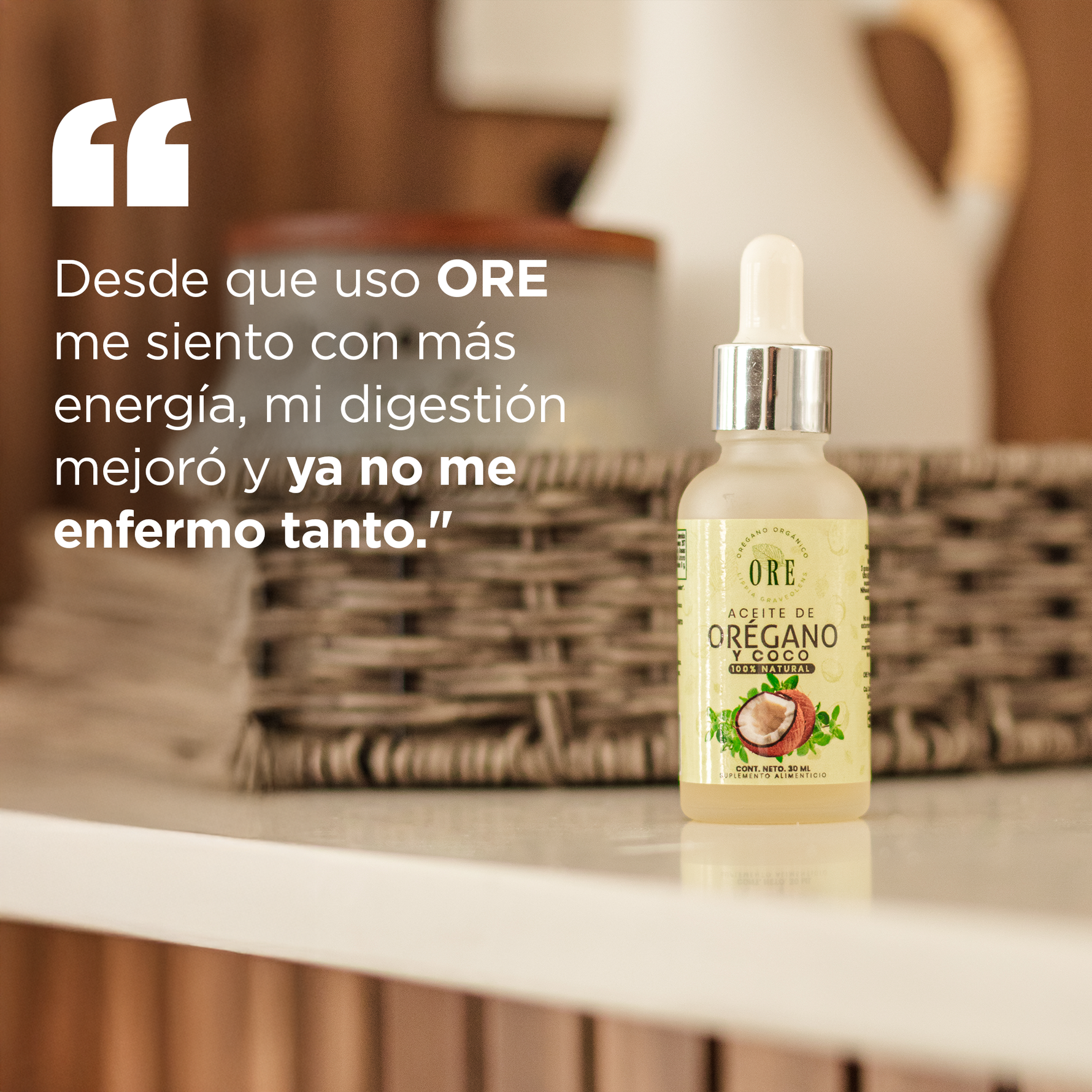 ORE Aceite de Orégano  80% Carvacrol, Orgánico y Silvestre, con Aceite de Coco, extravirgen, Suplemento Natural, Gotero de 30ml
