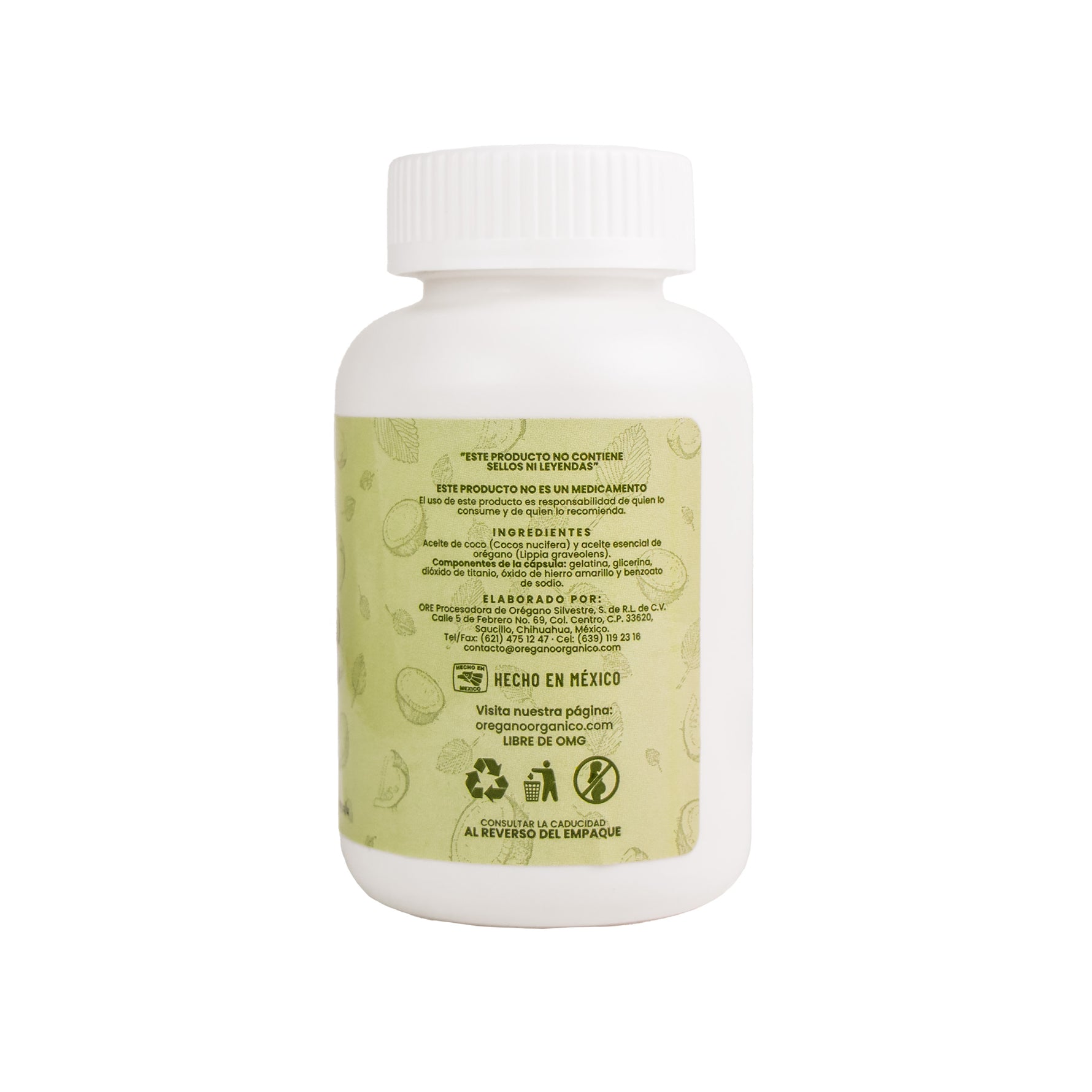 Aceite De Orégano Y Aceite De Coco En Cápsulas 100 Pzas ORE