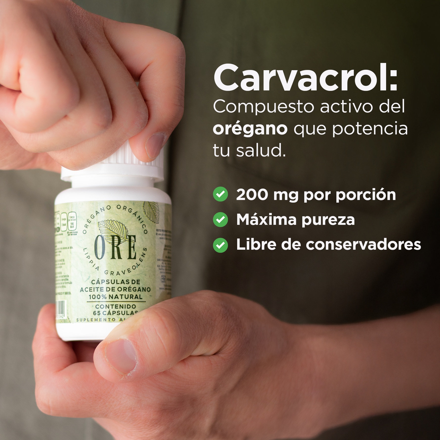 Cápsulas de Aceite de Orégano Orgánico en gel 200 mg Kit 2 pz, , 80% Carvacrol