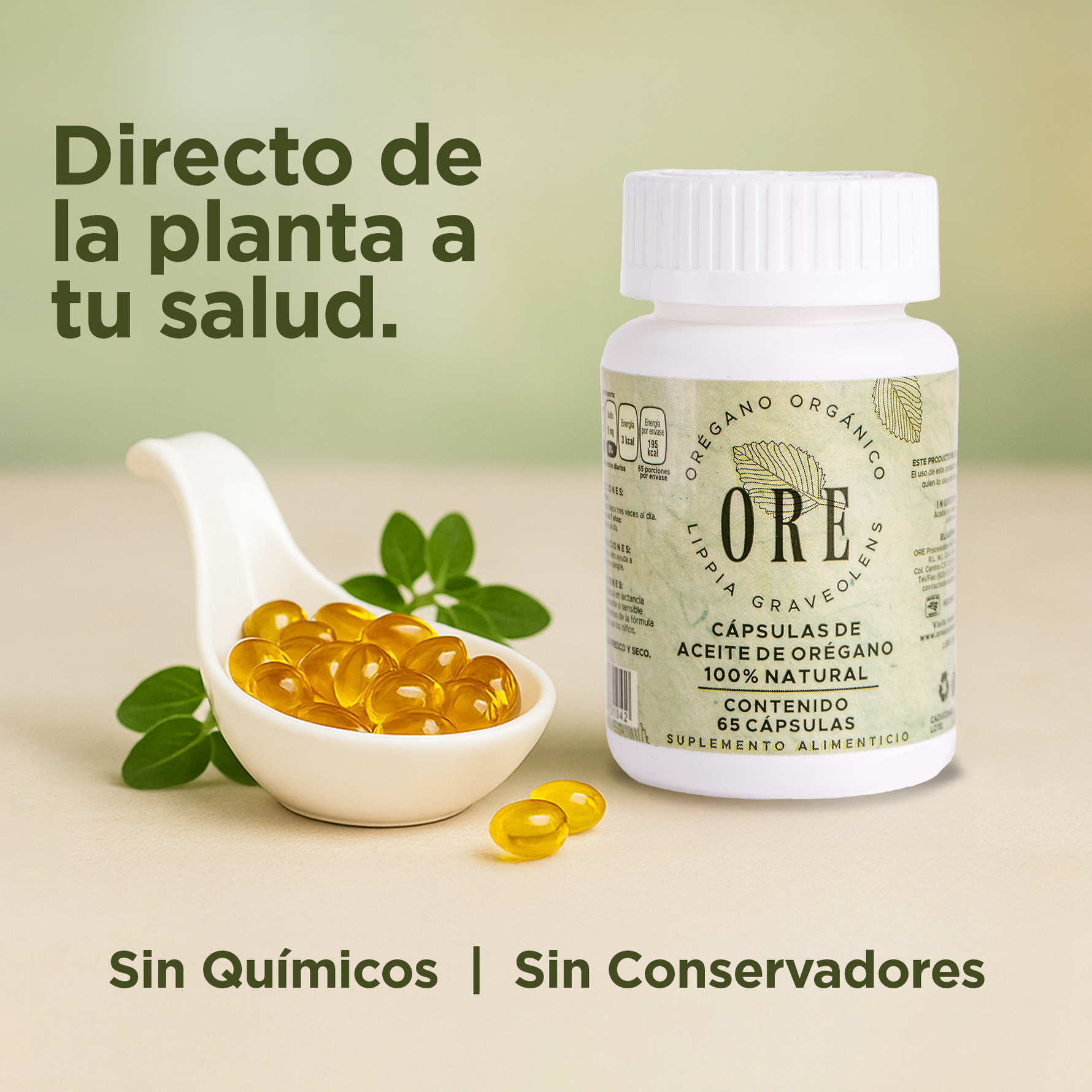 Cápsulas de Aceite de Orégano Orgánico en gel 200 mg Kit 2 pz, , 80% Carvacrol