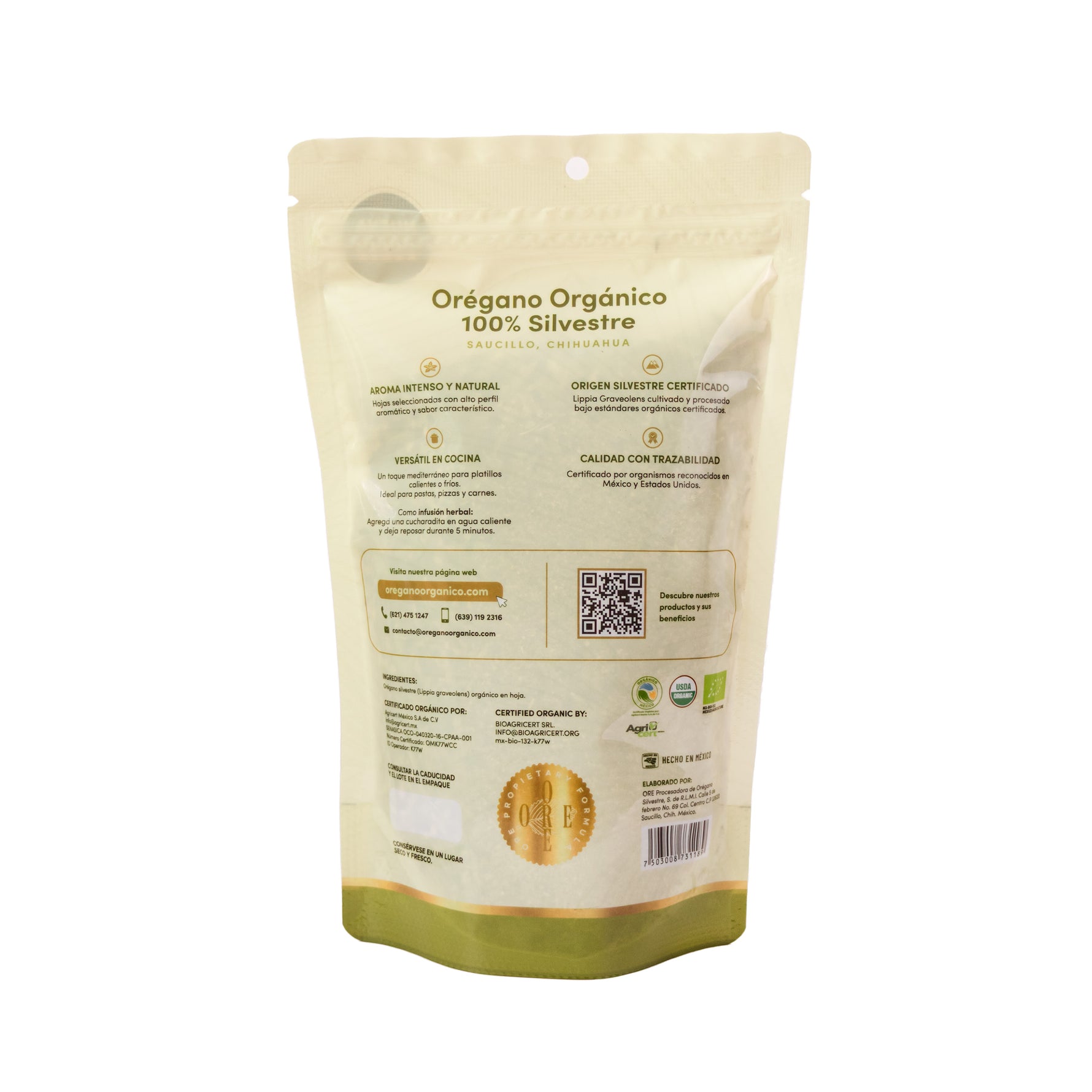 Orégano Orgánico en Hoja / 80 gr.
