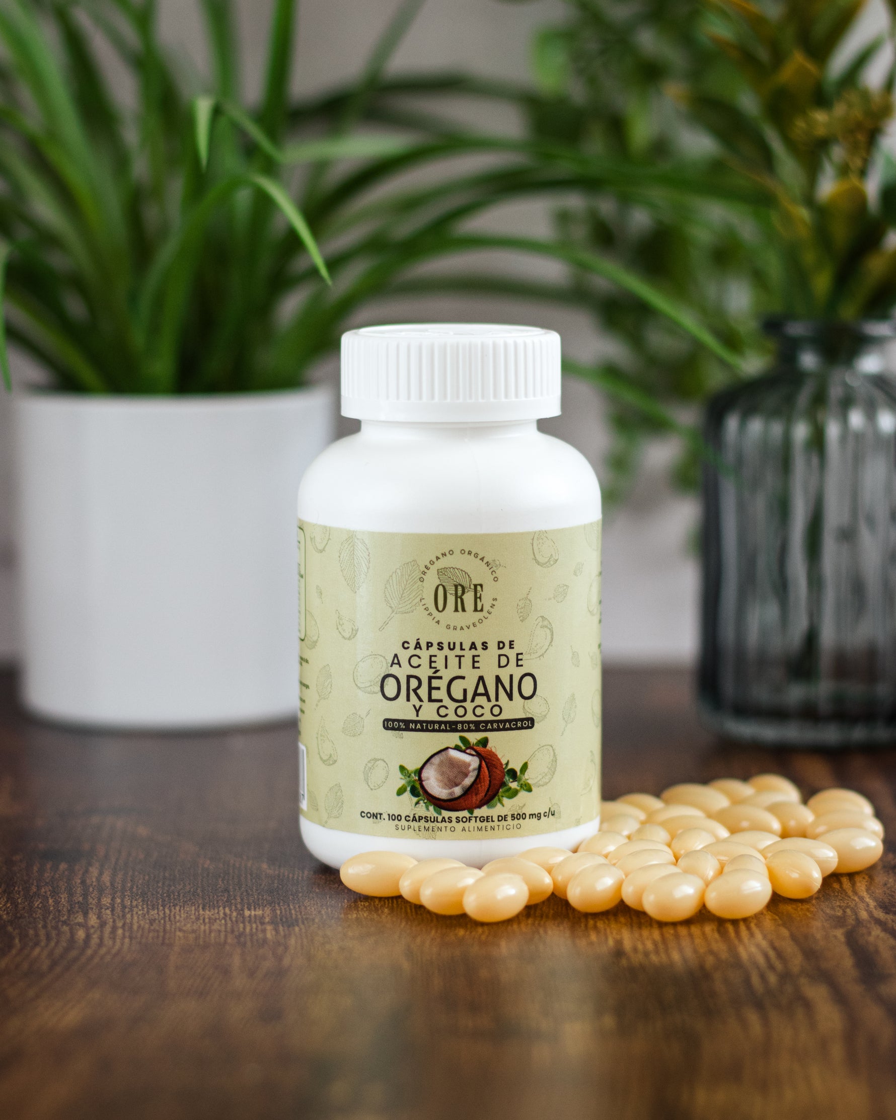 Aceite De Orégano Y Aceite De Coco En Cápsulas 100 Pzas ORE