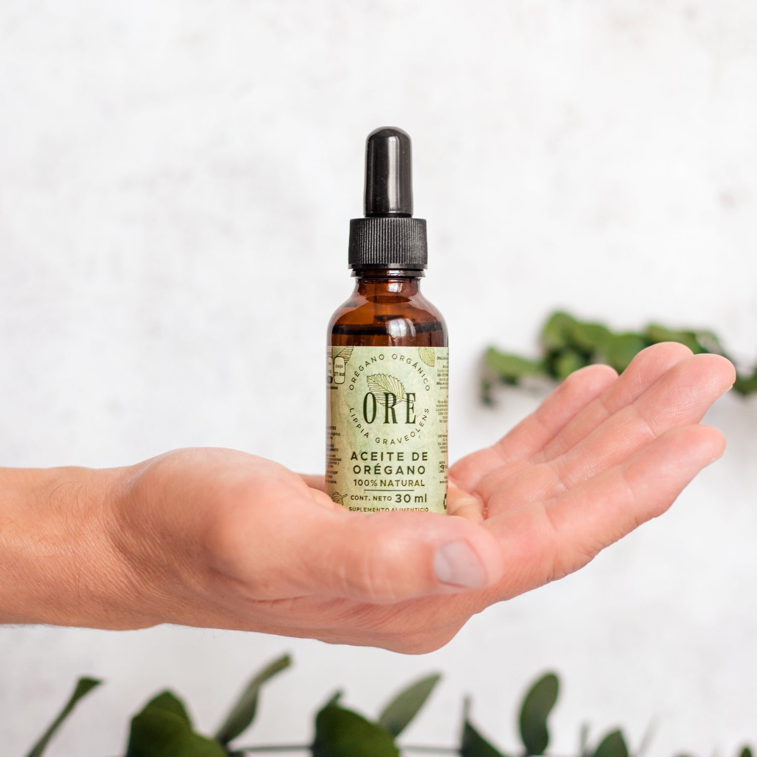 ORE Pack 3 Aceite de Orégano Orgánico Silvestre 80% Carvacrol, Suplemento Natural, 3 Frascos de 30 ml con Gotero Ámbar