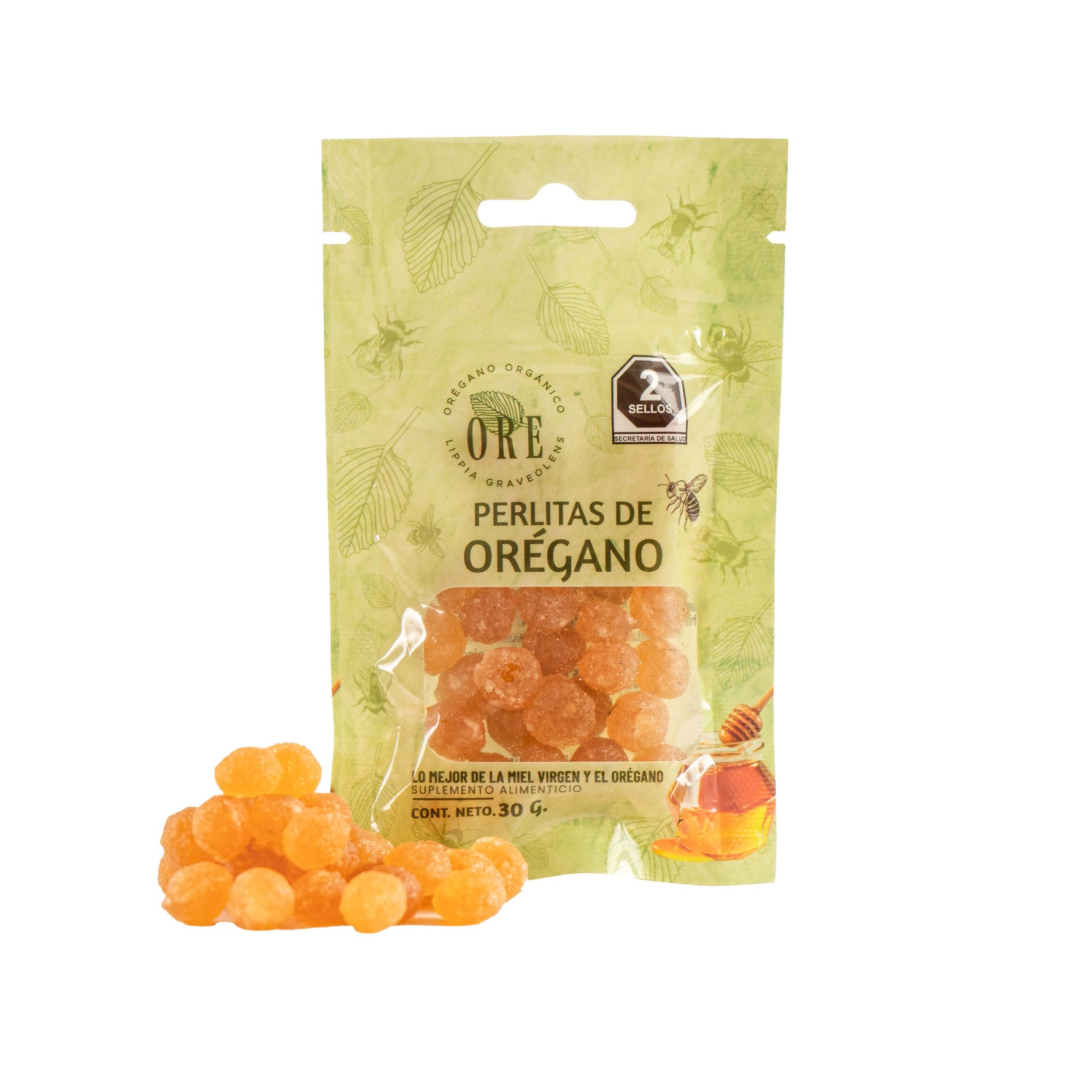 Perlitas de Miel con Orégano ORE 30 gr