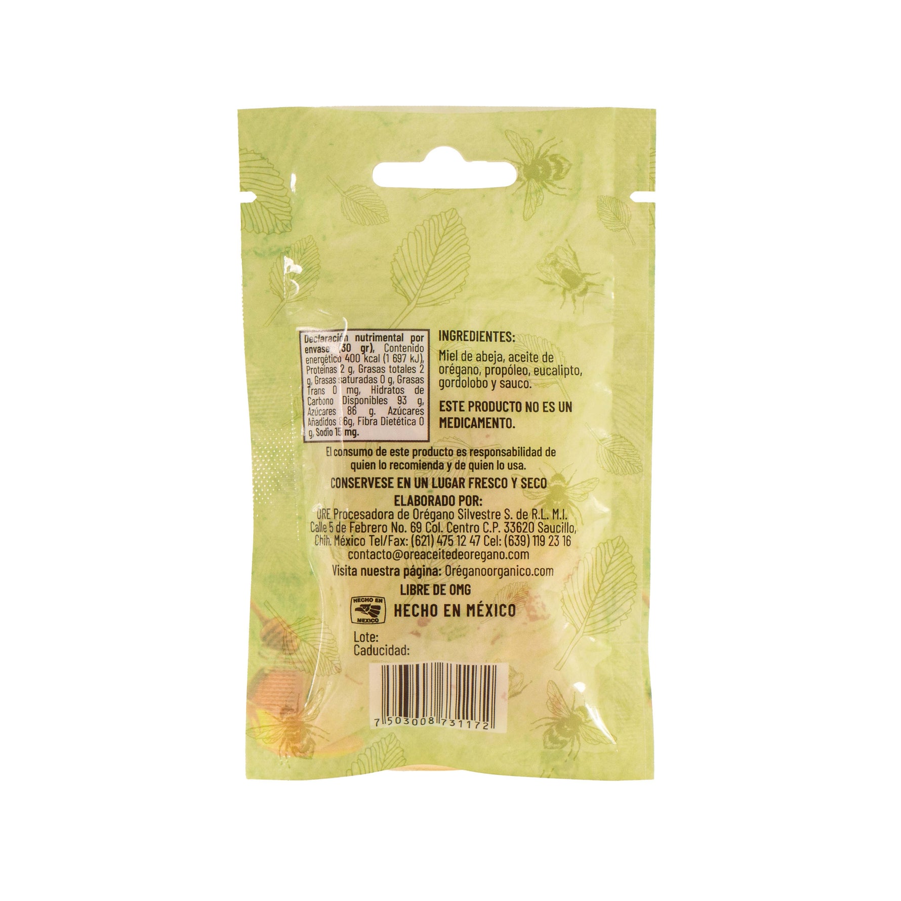Perlitas de Miel con Orégano ORE 30 gr