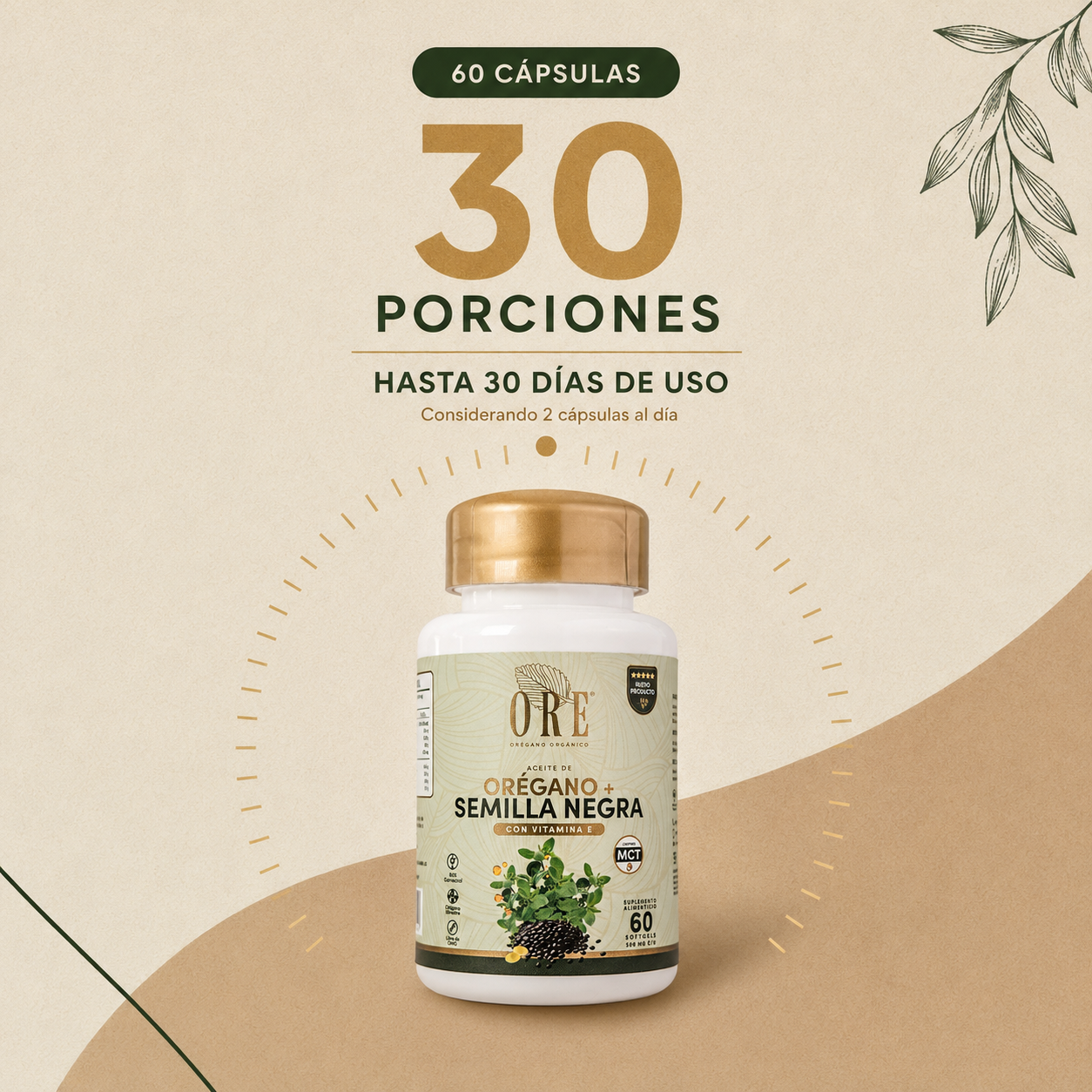 Ore Cápsulas Aceite De Orégano Y Semilla Negra 60 Pz