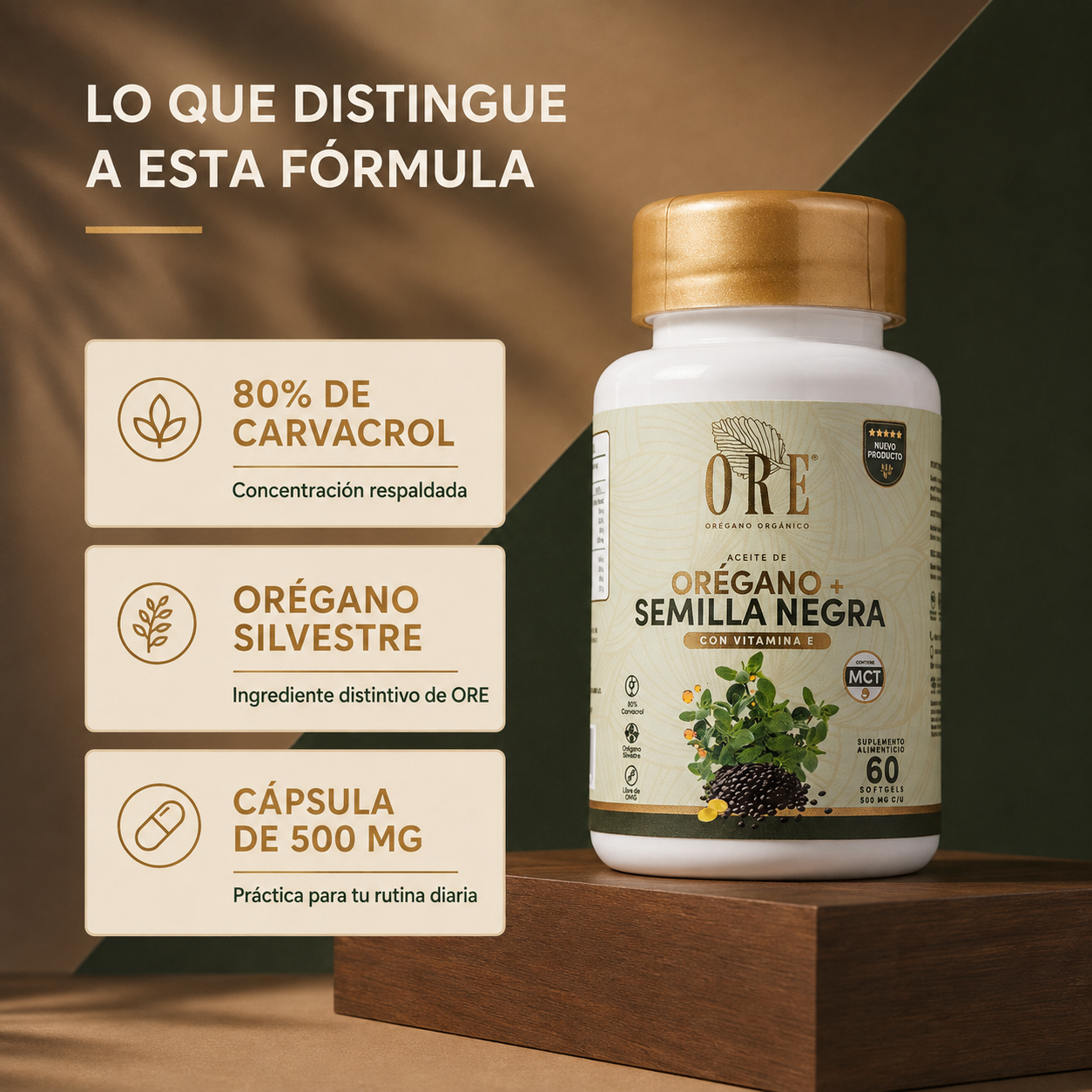 Ore Cápsulas Aceite De Orégano Y Semilla Negra 60 Pz