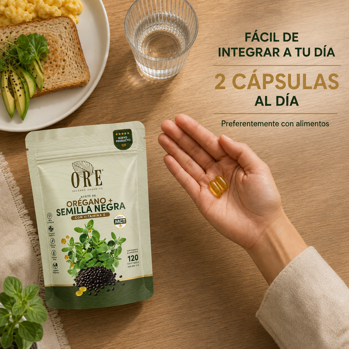 Ore Cápsulas Aceite De Orégano Y Semilla Negra 120 Pz
