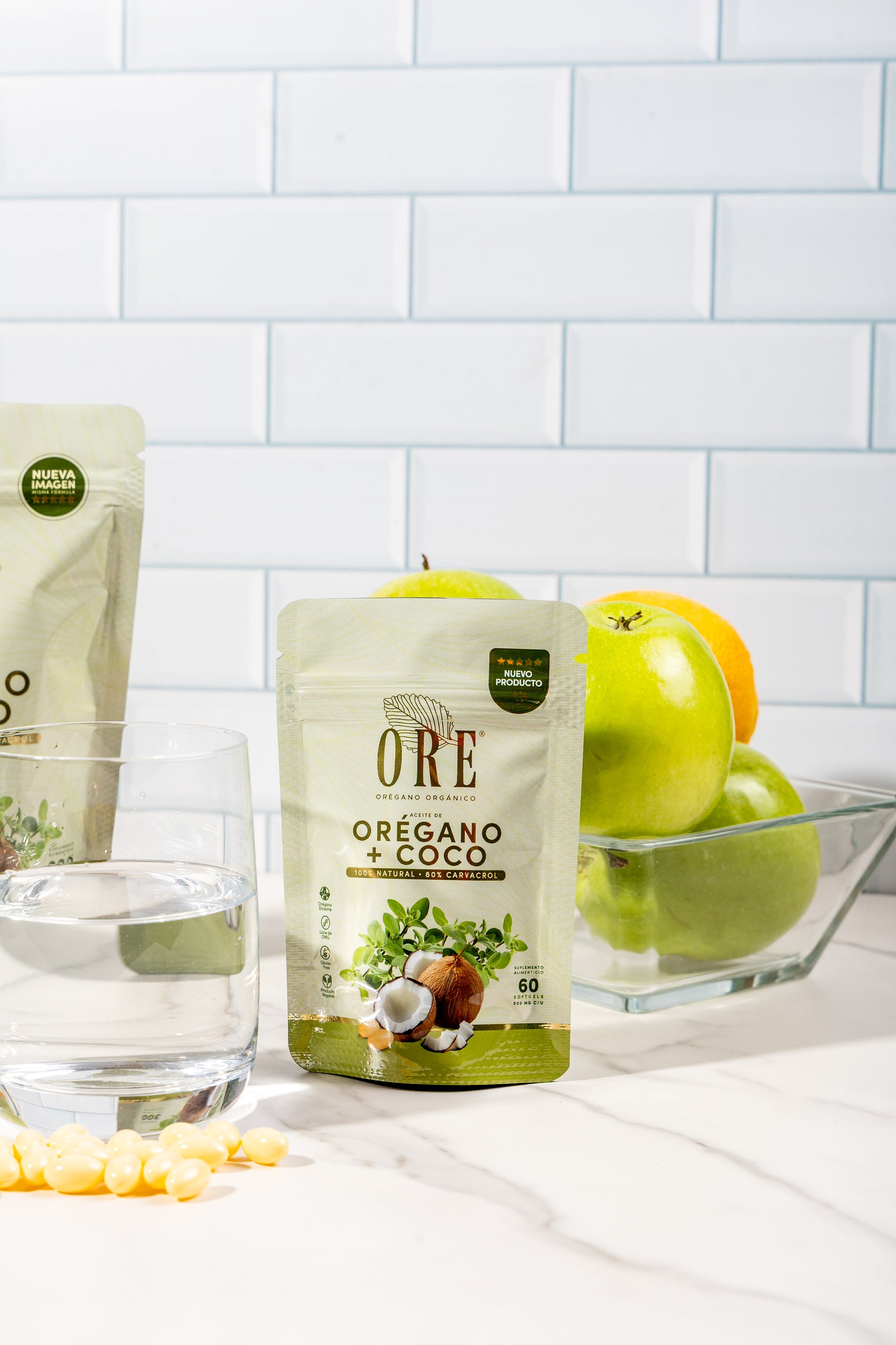 Aceite De Orégano Y Coco Ore 60 Cápsulas Softgel Orgánico 80 % Carvacrol